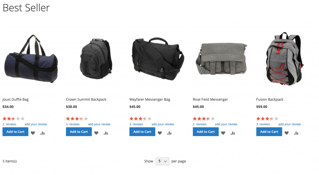 Best Seller Listing Page