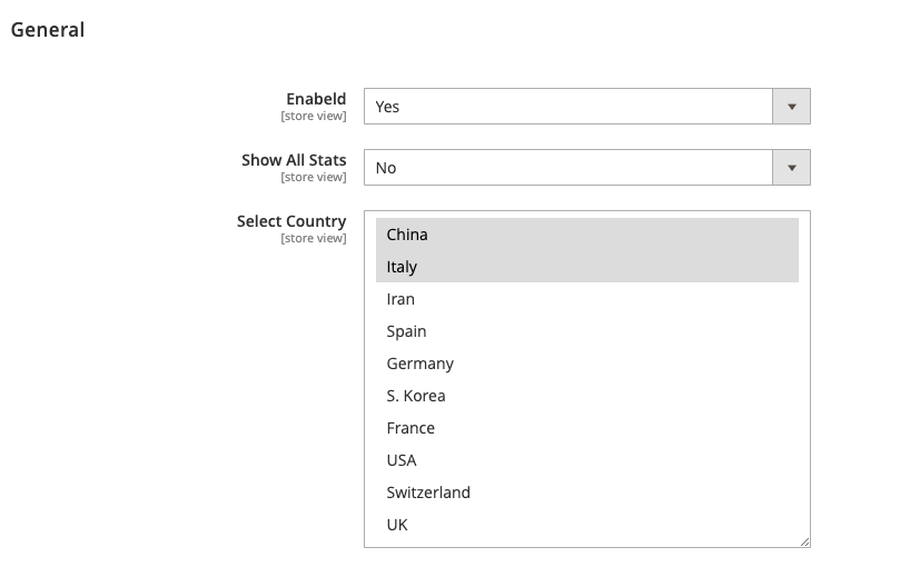 Covid19 Backend Configuration